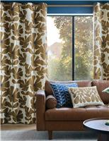 Orla Kiely Wildflower Eyelet Curtains Brown Mix