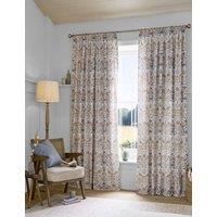 William Morris At Home Strawberry Thief Pencil Pleat Curtains Blue Mix