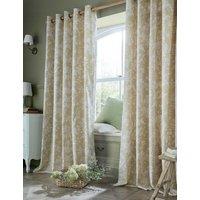 Laura Ashley Lloyd Pure Cotton Eyelet Curtains Natural Mix