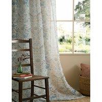 William Morris At Home Strawberry Thief Voile Panel Curtains Blue Mix