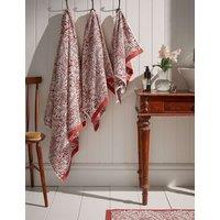 William Morris At Home Pure Cotton Larkspur Bath Mat Pink Mix
