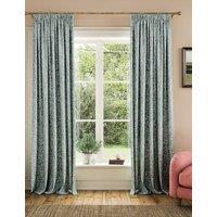 Joules Twilight Ditsy Pure Cotton Pencil Pleat Curtains Duck Egg