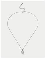 Platinum Cubic Zirconia Pearl Necklace