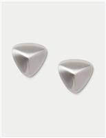 Triangle Dome Brushed Stud Earring