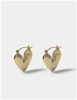 14ct Gold Plated Heart Hoop Earrings