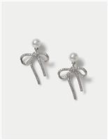 Cubic Zirconia Bow Earrings