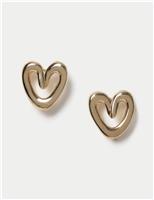 Outline Heart Stud Earrings