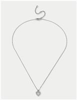 Platinum Cubic Zirconia Heart Necklace