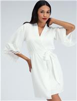 Amelia Satin Lace Trim Robe