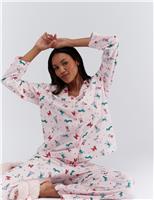 Fleece Dog Print Christmas Pyjamas in a Bag