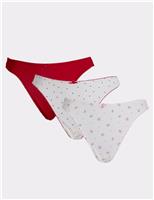 Boux Avenue 3pk Rosie Pointelle Thongs Multi