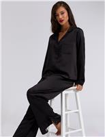 Amelia Satin Lace Trim Pyjama Set