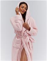 Boux Avenue Supersoft Hooded Robe Pink