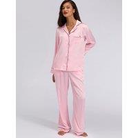 Boux Avenue Satin Pyjama Top Light Pink