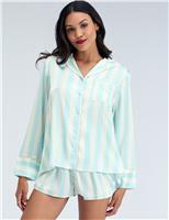 Satin Striped Shortie Set