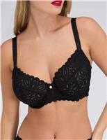 Boux Avenue Carmel Lace Wired Balcony Bra (DD-H) Black
