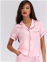 Satin Revere Collar Short Sleeve Pyjama Top