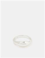 Sterling Silver Molten Ring