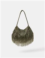 Beaded Fringing Embellished Grab Bag