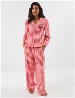 Pure Cotton Flannel Gingham Pyjama Set