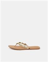 Embellished Flat Flip Flops