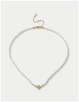 14ct Gold Plated Pearl Heart Necklace