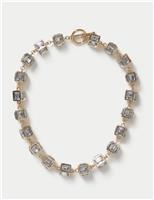 Square Resin Glass Collar Necklace