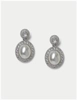 Cubic Zirconia Pearl Earrings