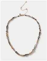 Per Una Grey Glass Beaded Necklace