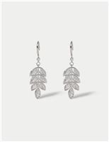 Cubic Zirconia Leaf Earrings