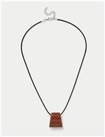 Natural Stone Cord Pendant Necklace