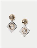 Mixed Metal Embellished Drop Earrings