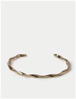 14ct Gold Plated Twist Cuff Bracelet