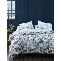 MM Linen Pure Cotton Botanical Bluestone Bedding Set White Mix