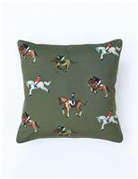 Velvet Equestrian Piped Cushion
