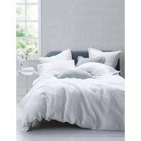 MM Linen Laundered Pure Linen Bedding Set White