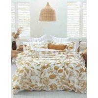 MM Linen Pure Cotton Botanical Ochre Bedding Set White Mix