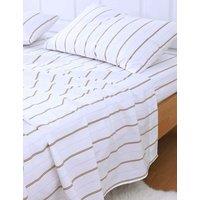 MM Linen Pure Cotton 200 Thread Count Fitted Sheet White Mix