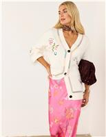 Embroidered Longline Cardigan