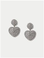 Statement Embellished Heart Earrings