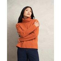 HOBBS Cotton Rich Textured Roll Neck Jumper Orange