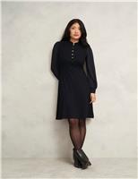 HOBBS Jersey High Neck Knee Length Skater Dress Black