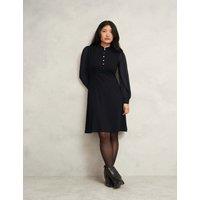 HOBBS Jersey High Neck Knee Length Skater Dress Black