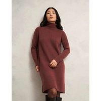 HOBBS Merino Wool Blend Knitted Dress with Alpaca Brown Mix