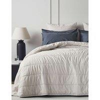 Bedfolk Pure Cotton Quilted Throw Beige