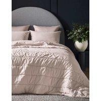 Bedfolk Pure Cotton Quilted Throw Soft Pink