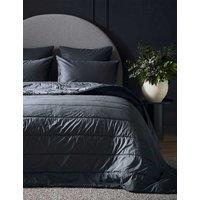Bedfolk Pure Cotton Quilted Throw Navy