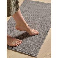 Bedfolk Pure Cotton Ribbed Plush Bathmat Dark Grey