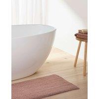 Bedfolk Pure Cotton Ribbed Plush Bathmat Medium Red