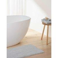 Bedfolk Pure Cotton Ribbed Plush Bathmat Pale Blue